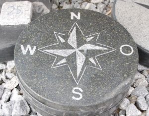 Trittsteine, Kompass, Basalt