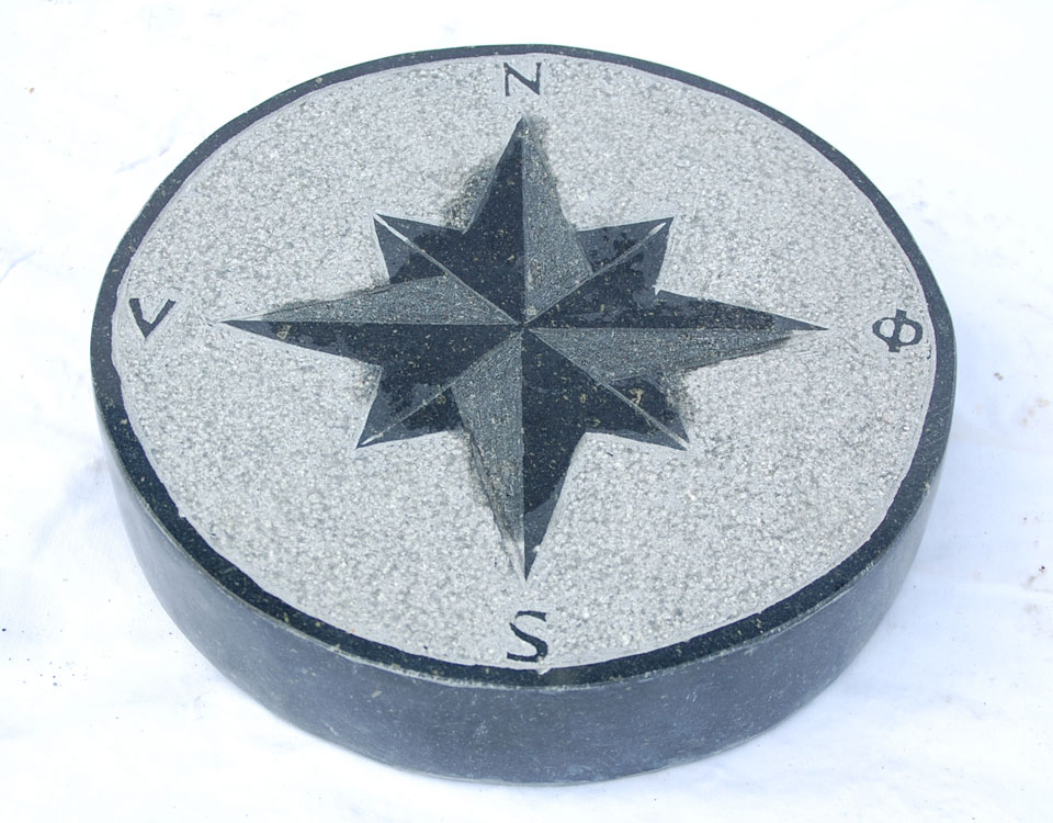 Trittstein, Kompass, Basalt